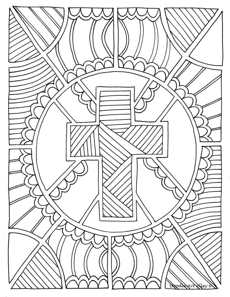 Free Christian Adult Coloring Pages
 Great Christian Doodle Design
