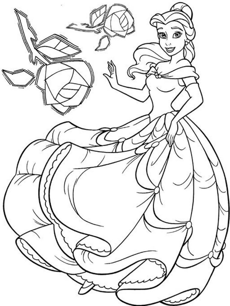 Free Coloring Book
 Free Printable Belle Coloring Pages For Kids
