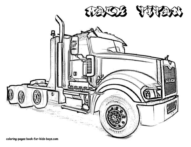 Free Coloring Pages-Boys Cars &amp; Trucks
 18 Wheeler Coloring Pages Coloring Home