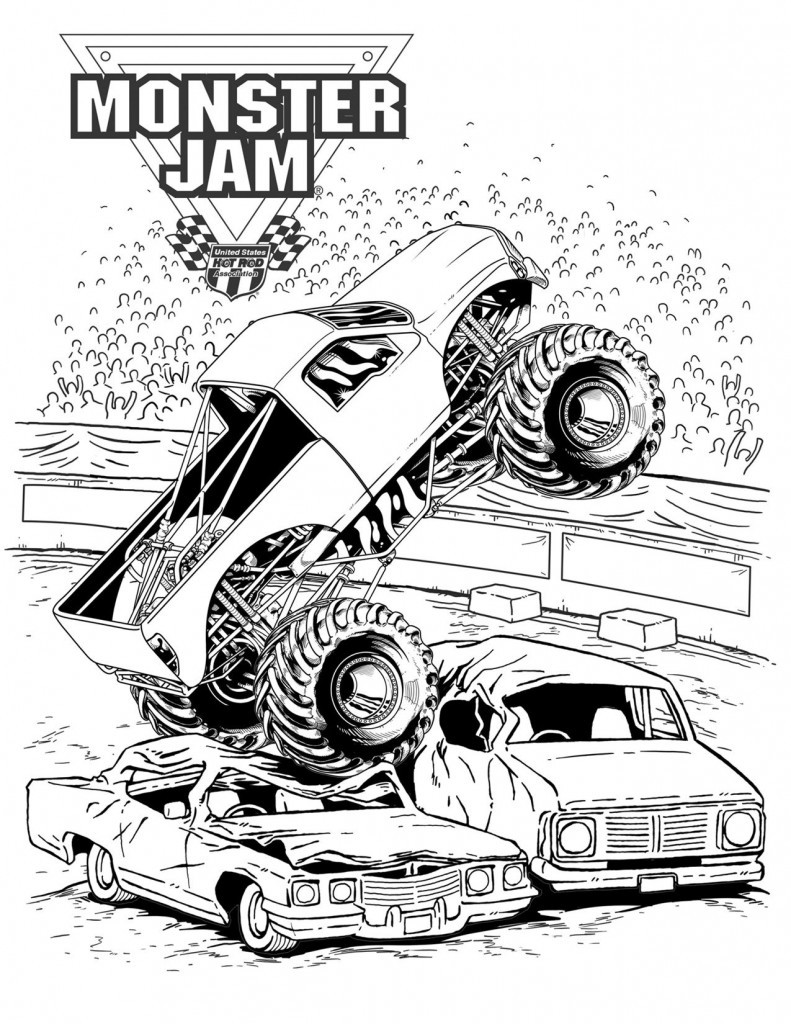 Free Coloring Pages-Boys Cars &amp; Trucks
 Monster truck coloring pages