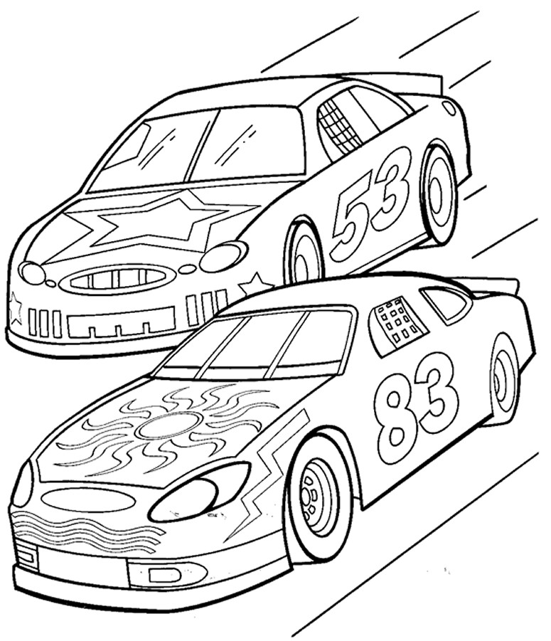 Free Coloring Pages-Boys Cars &amp; Trucks
 Free Printable Race Car Coloring Pages For Kids