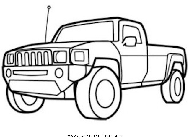 Free Coloring Pages-Boys Cars &amp; Trucks
 pickup gratis Malvorlage in Autos Transportmittel ausmalen
