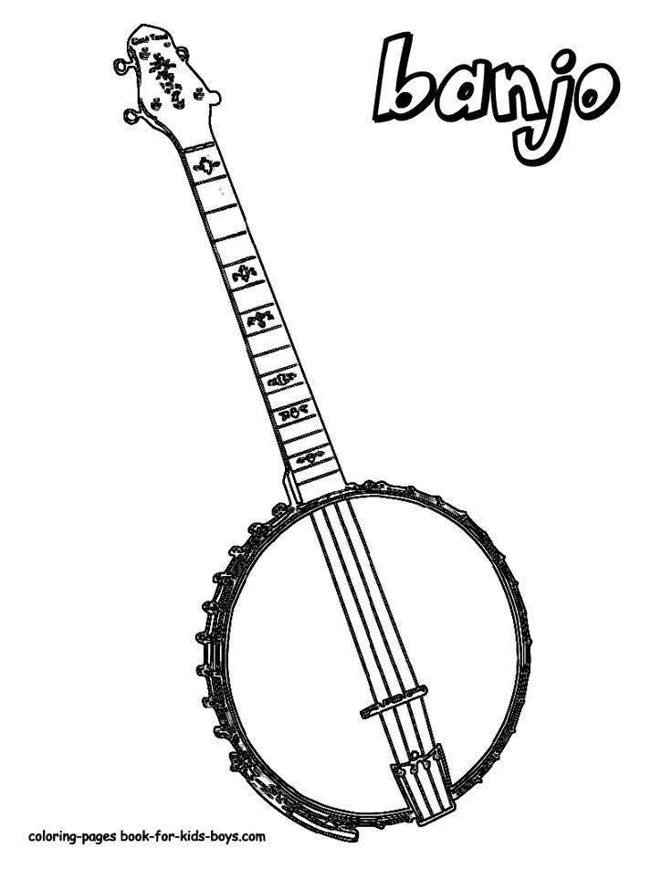 Free Coloring Pages For Boys Mandalon
 Country Music Banjo Coloring Pages free s