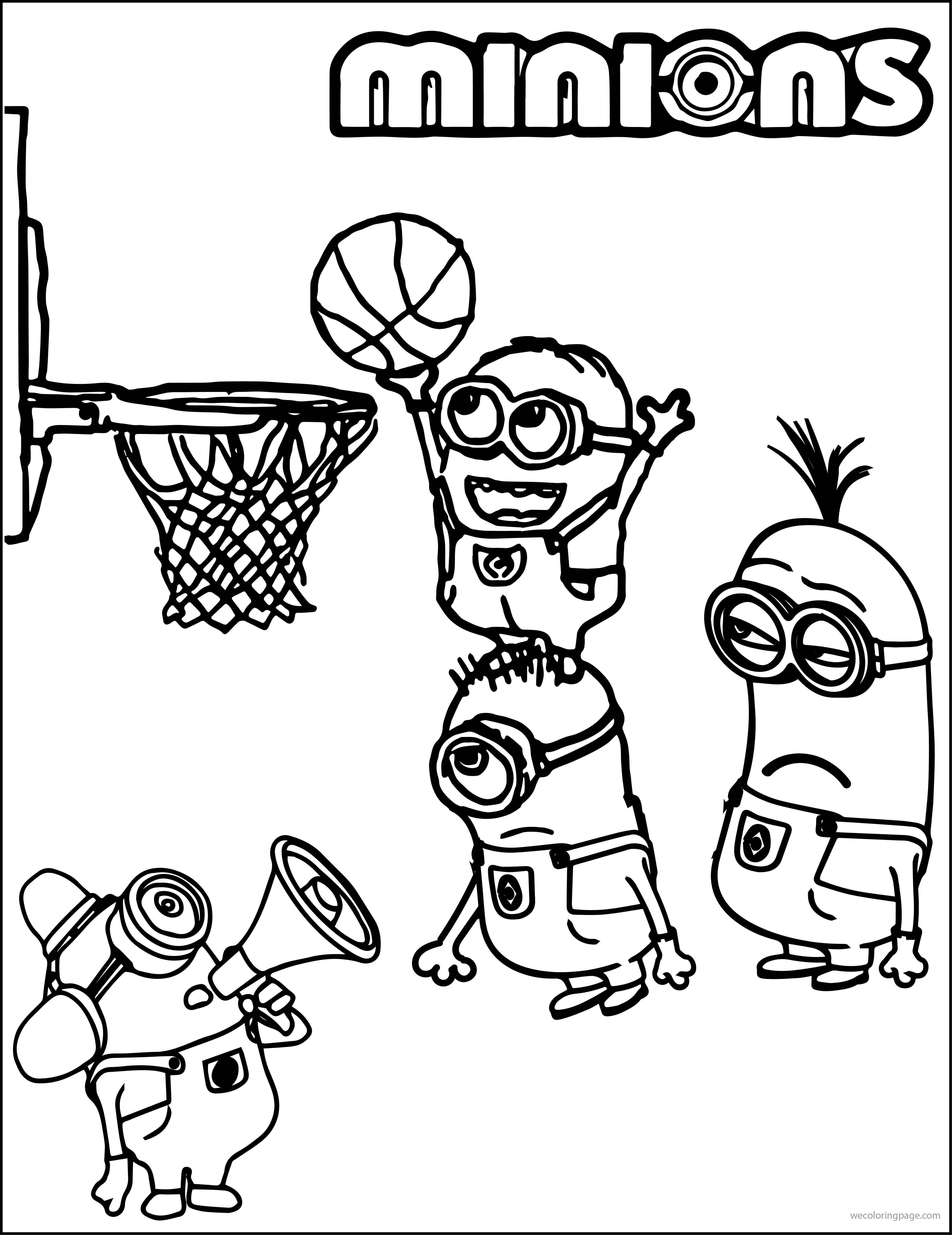 Free Coloring Pages For Boys+Sports
 Minion Playing Basketball Coloring Pages