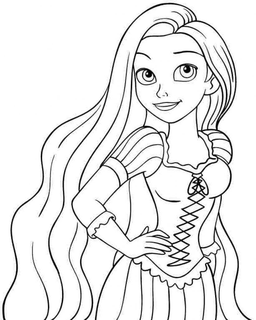 Free Coloring Pages For Girls Disney
 Printable Rapunzel Coloring Page
