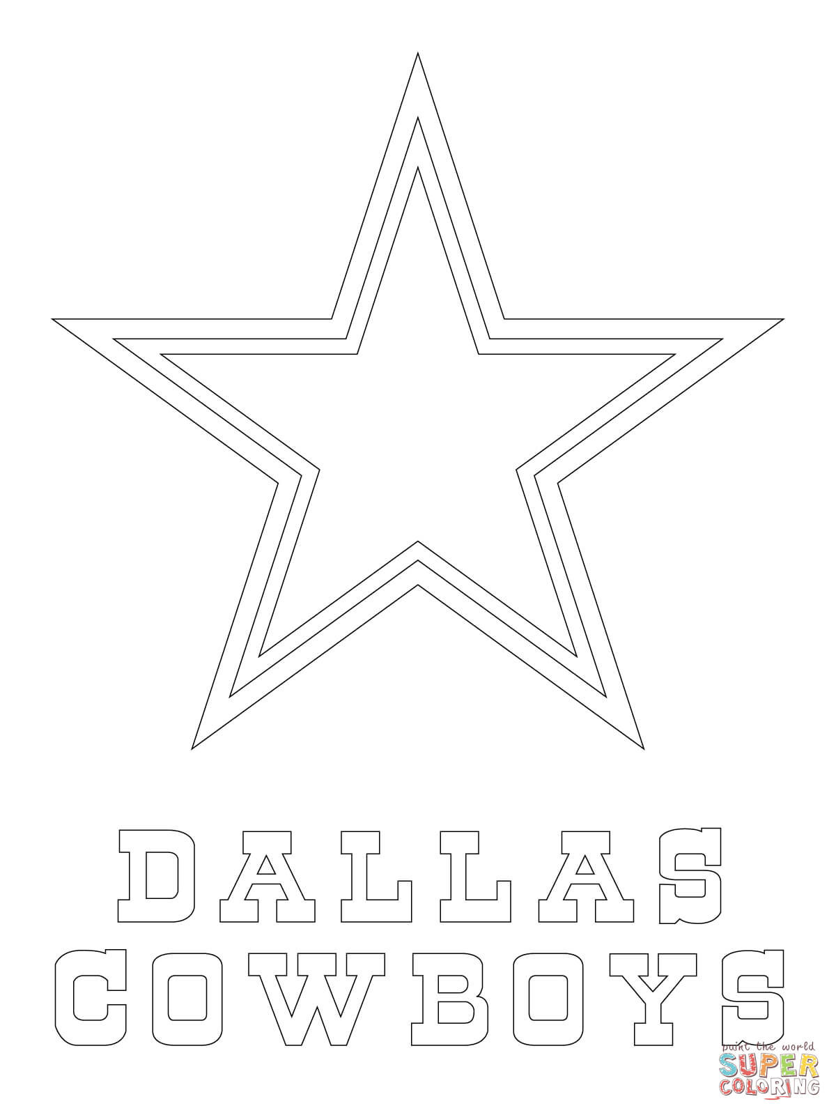 Free Dallas Cowboys Coloring Pages
 Dallas Cowboys Logo coloring page