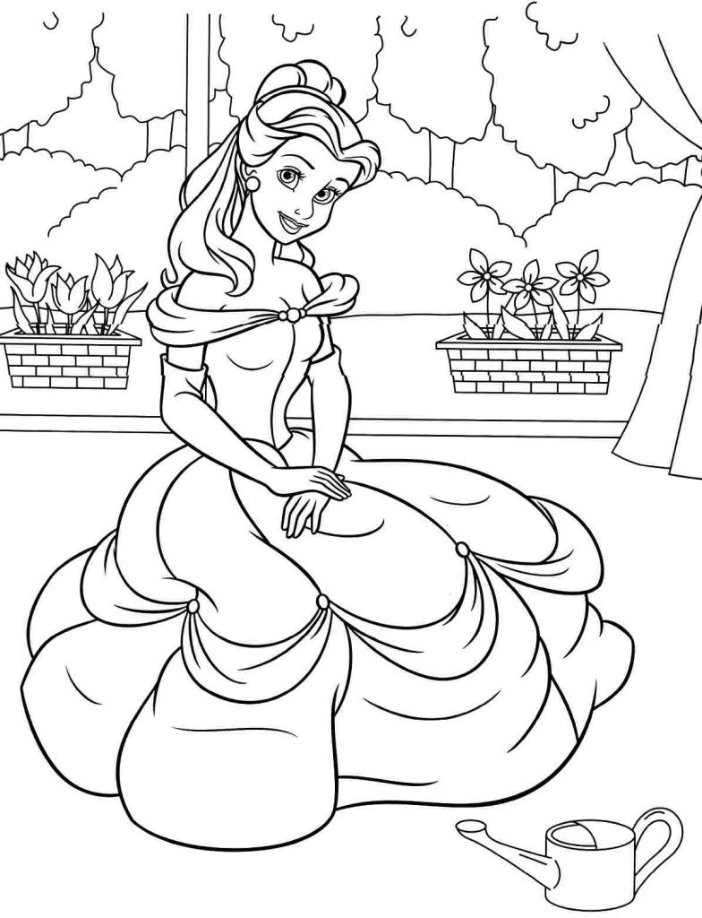 Free Disney Coloring Pages For Kids
 Free Printable Belle Coloring Pages For Kids