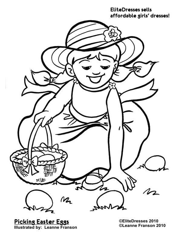 Free Easter Coloring Pages For Girls
 48 best Easter Dresses & More images on Pinterest