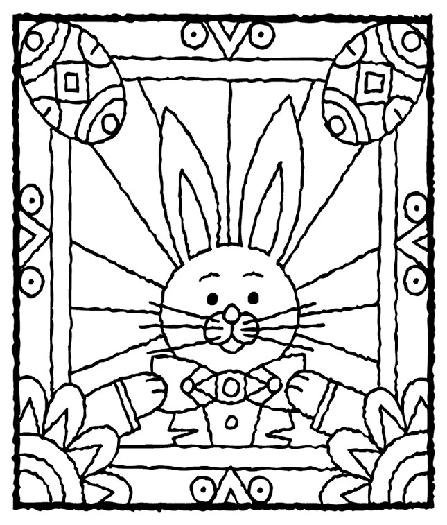 Free Easter Coloring Pages For Girls
 Easter Bunny with Eggs Coloring Page