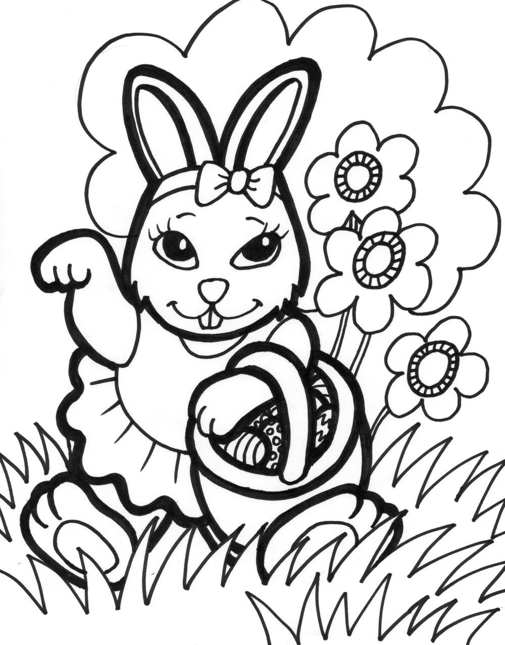 Free Easter Coloring Pages To Print
 Free Printable Easter Bunny Coloring Pages For Kids