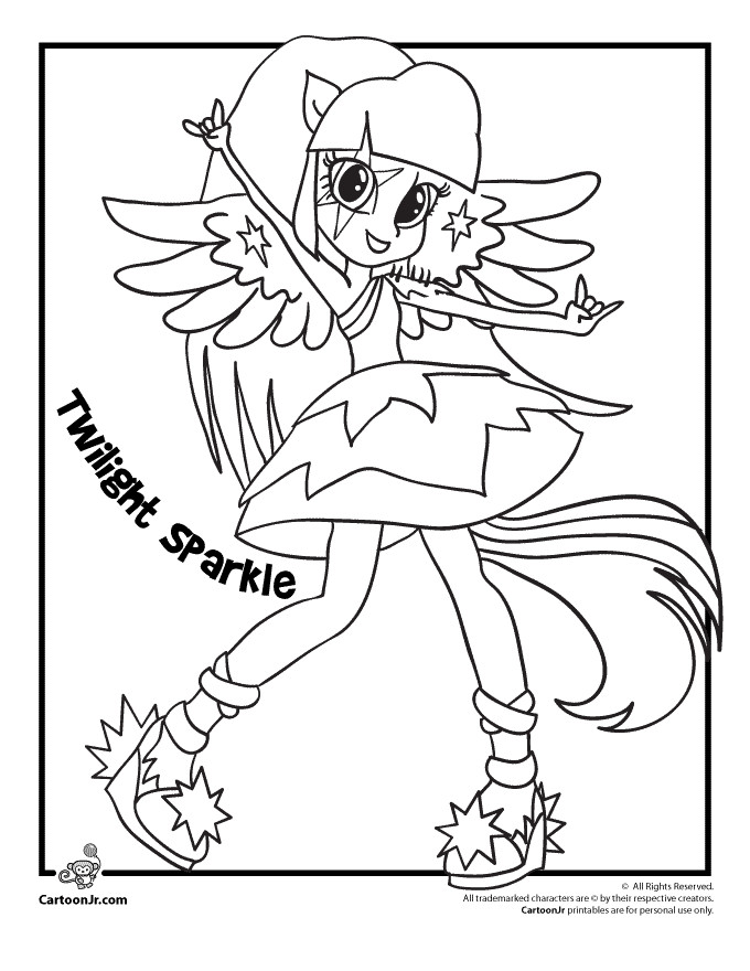 Free Equestria Girl Coloring Pages
 Twilight Sparkle Equestria Girls Coloring Pages Coloring