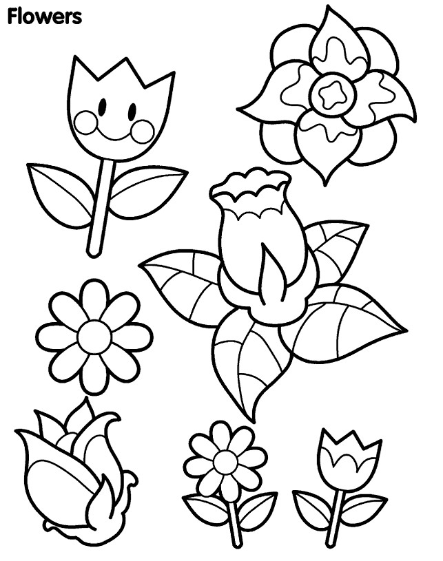Free Flowers Coloring Pages Toddler
 Flower Templates For Preschool Coloring Home