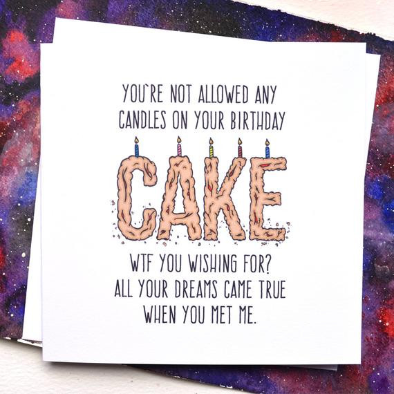 Free Gift Ideas For Girlfriend
 Funny Boyfriend or Girlfriend Birthday Card WTF Blank