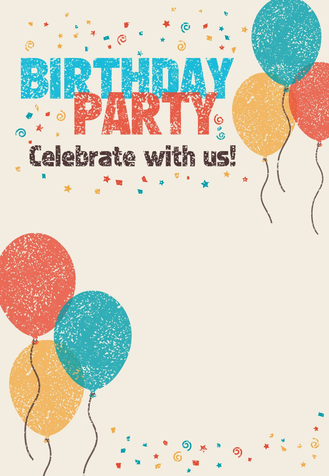 Free Online Birthday Party Invitations
 Free Printable Celebrate With Us Invitation Great site