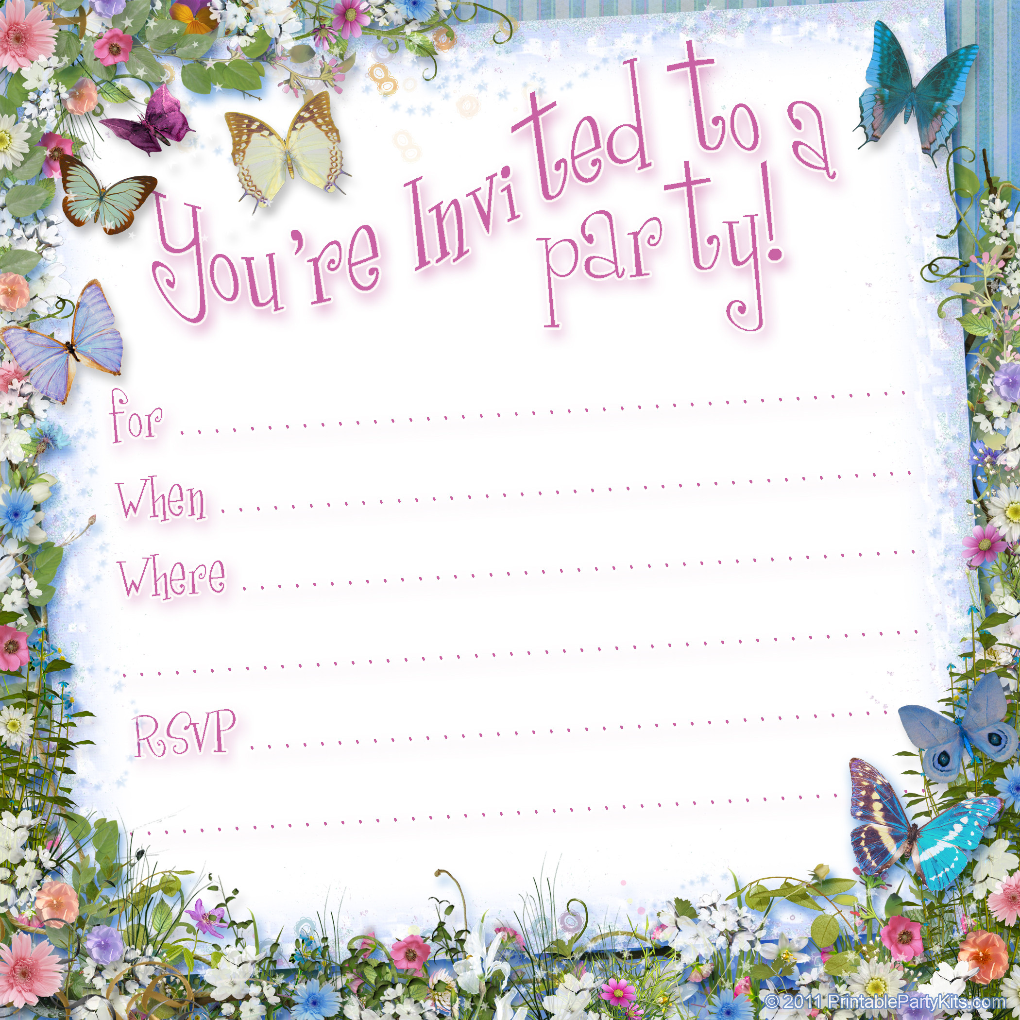 Free Online Birthday Party Invitations
 Free Printable Girls Birthday Invitations – FREE Printable