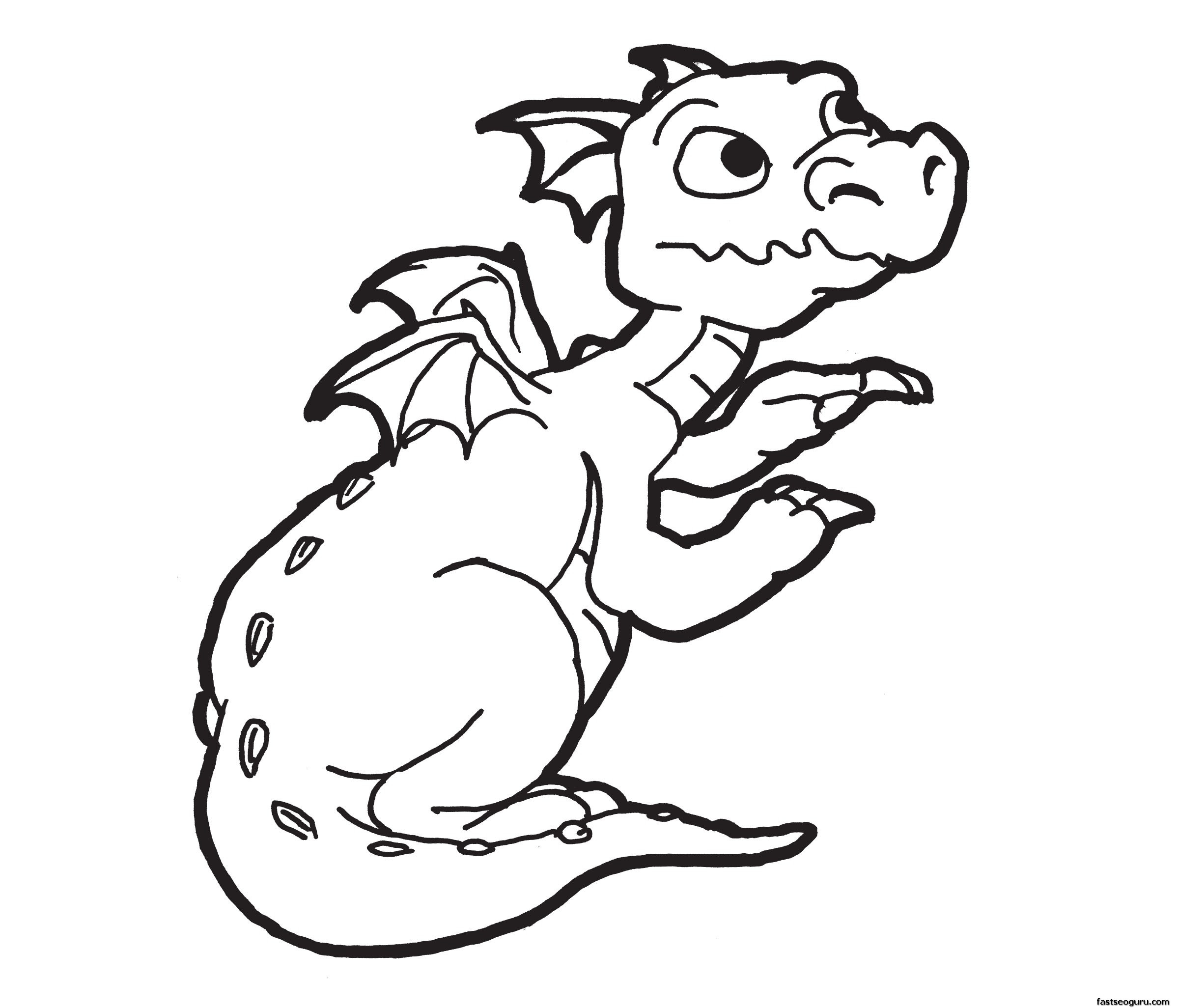 Free Print Coloring Pages For Boys
 Printable The Dragon coloring pages for boy Printable