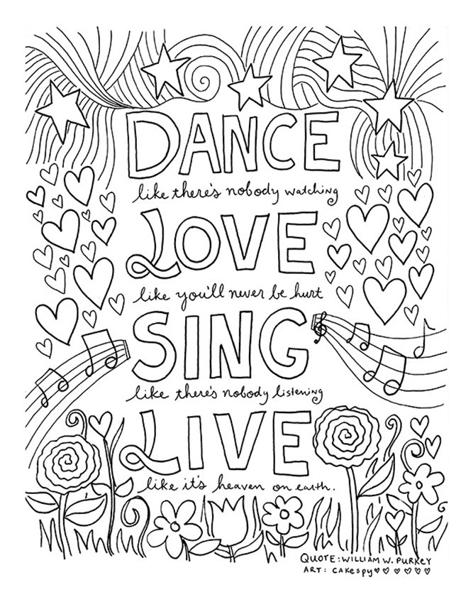 Free Printable Adult Coloring Pages Quotes
 12 Inspiring Quote Coloring Pages for Adults–Free Printables