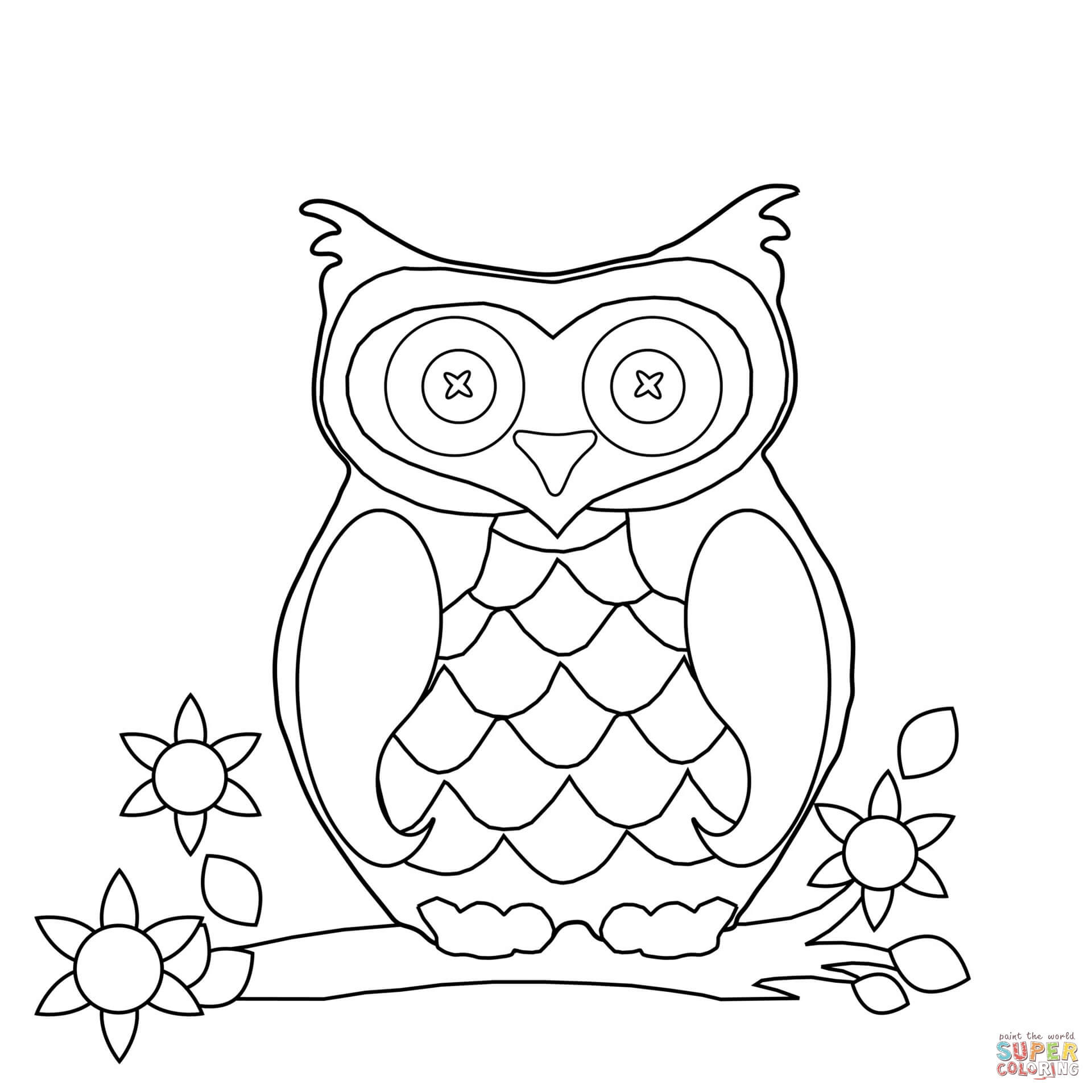Free Printable Cartoon Coloring Pages
 Cartoon Owl coloring page