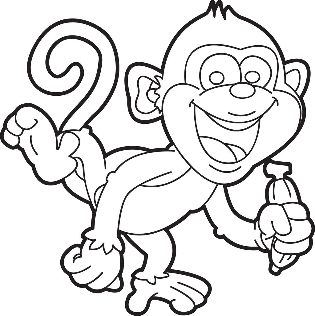 Free Printable Cartoon Coloring Pages
 FREE Printable Cartoon Monkey Coloring Page for Kids