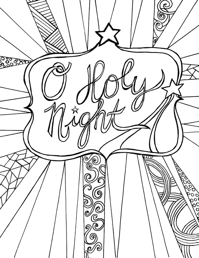 Free Printable Christmas Coloring Sheets
 O Holy Night Free Adult Coloring Sheet Printable