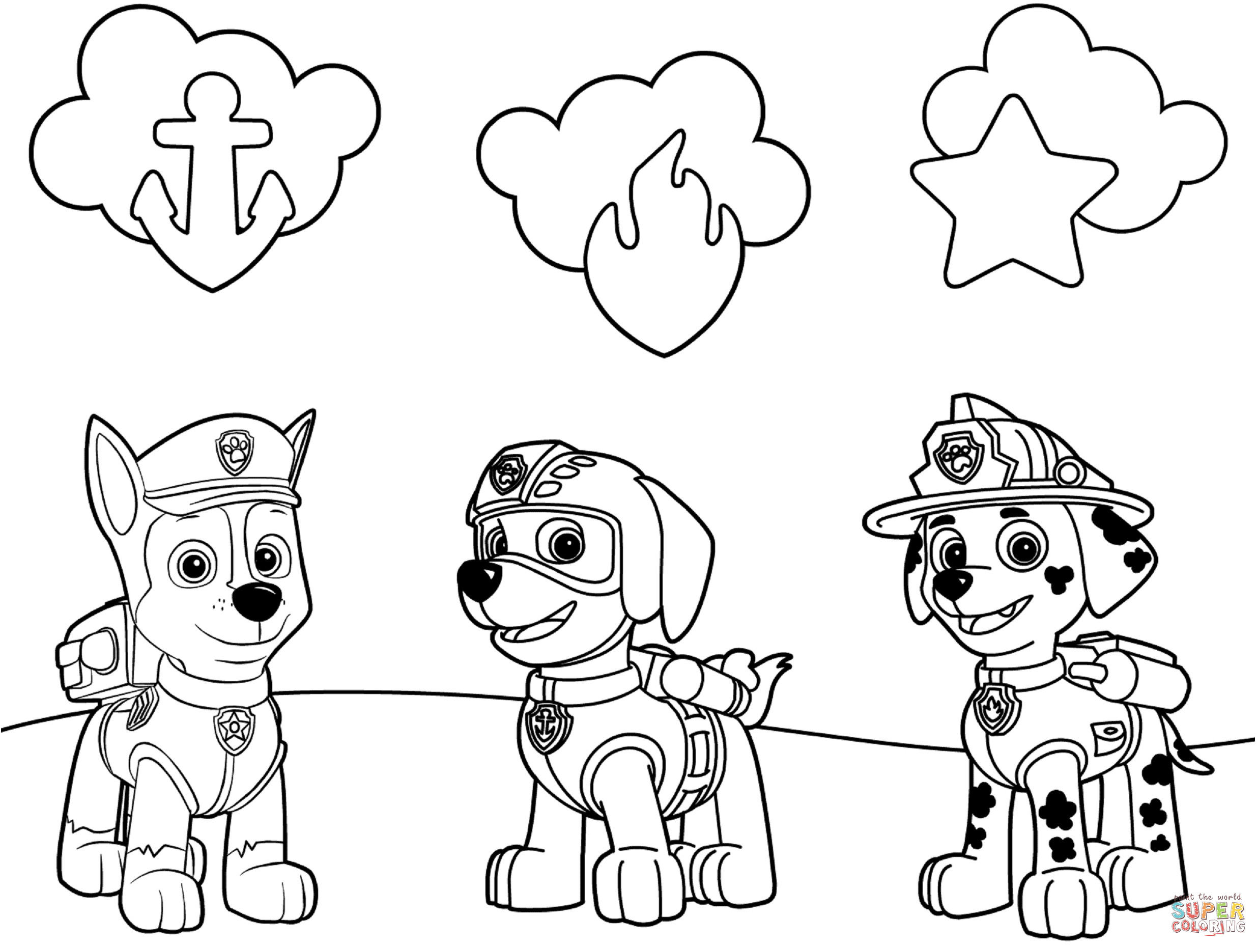 Free Printable Coloring Pages Paw Patrol
 Paw Patrol Badges coloring page