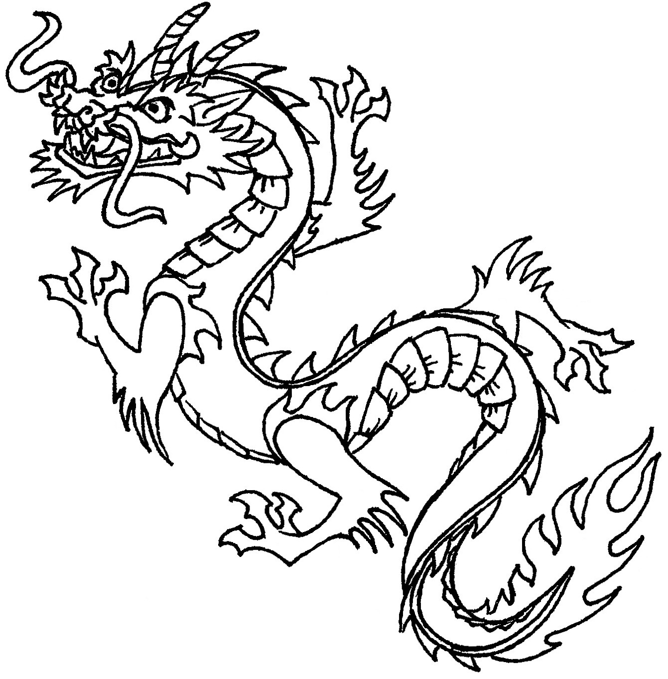 Free Printable Dragon Coloring Pages
 Free Printable Chinese Dragon Coloring Pages For Kids