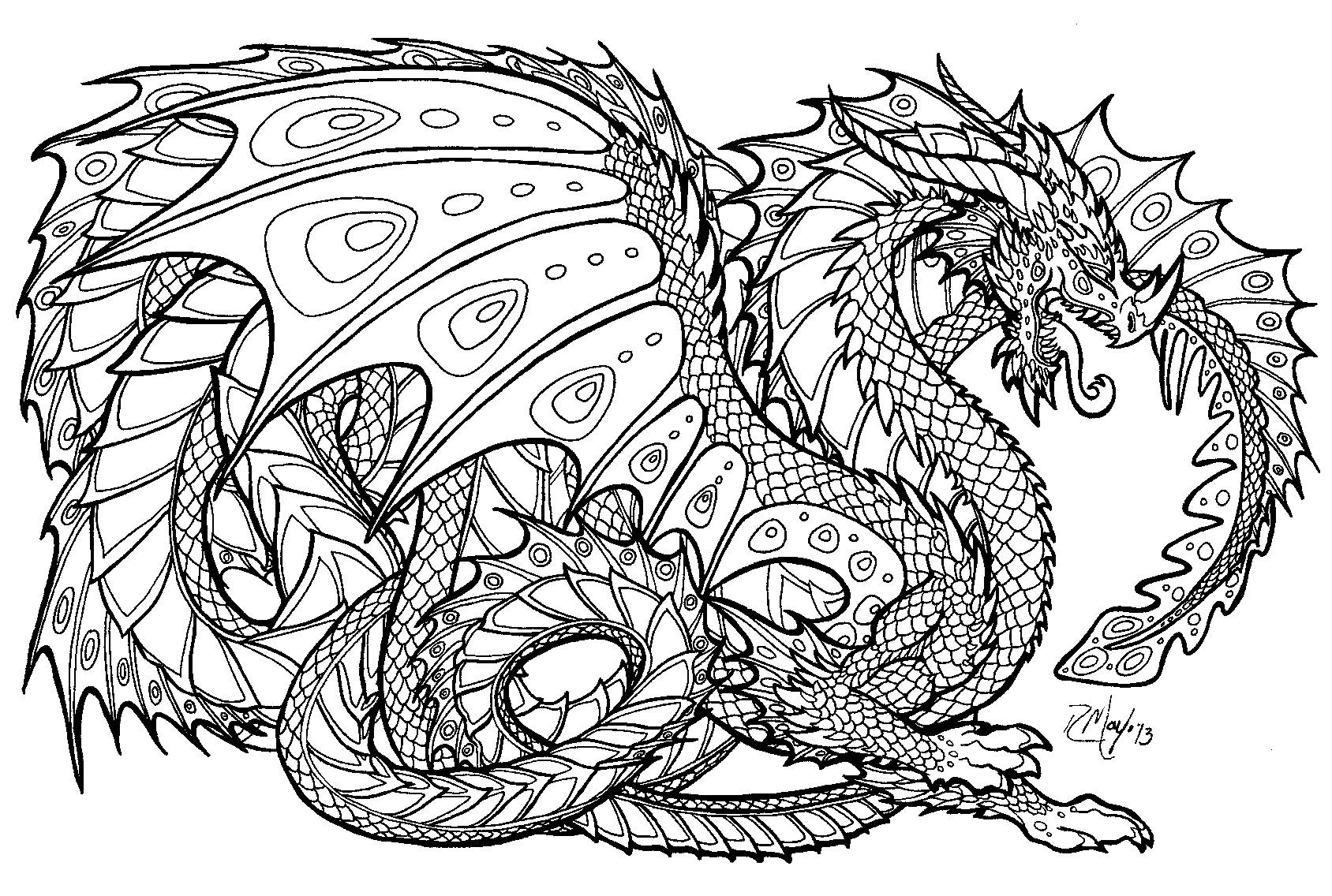 Free Printable Dragon Coloring Pages
 free printable coloring pages for adults advanced dragons
