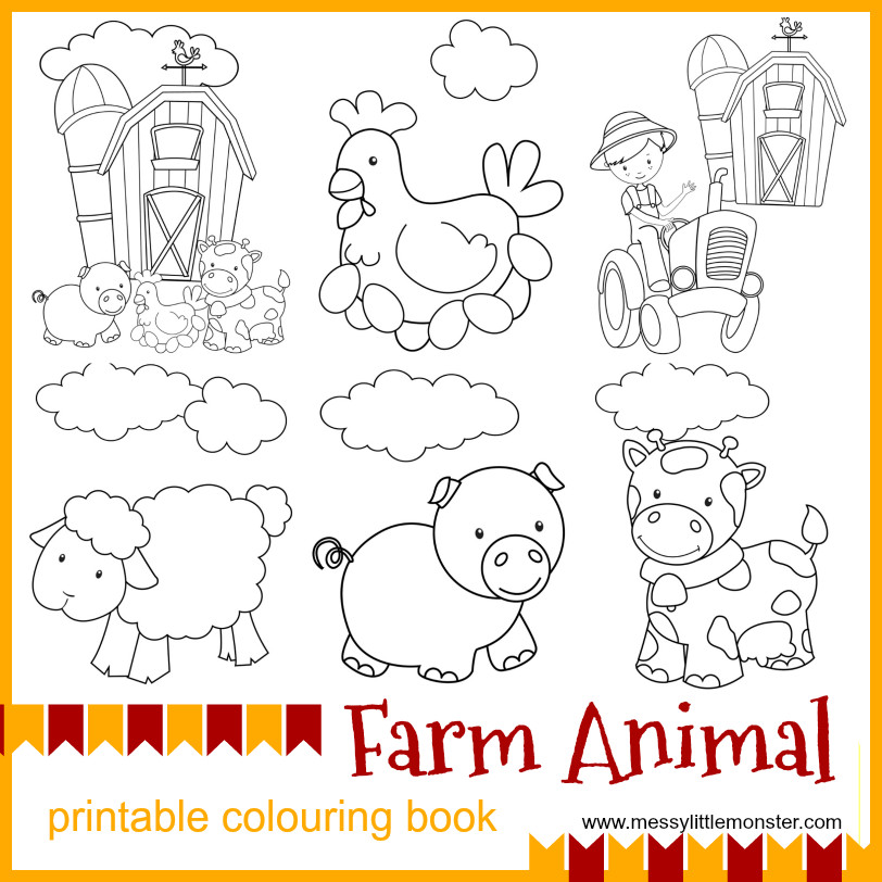 Free Printable Farm Animal Coloring Pages
 Farm Animal Printable Colouring Pages Messy Little Monster