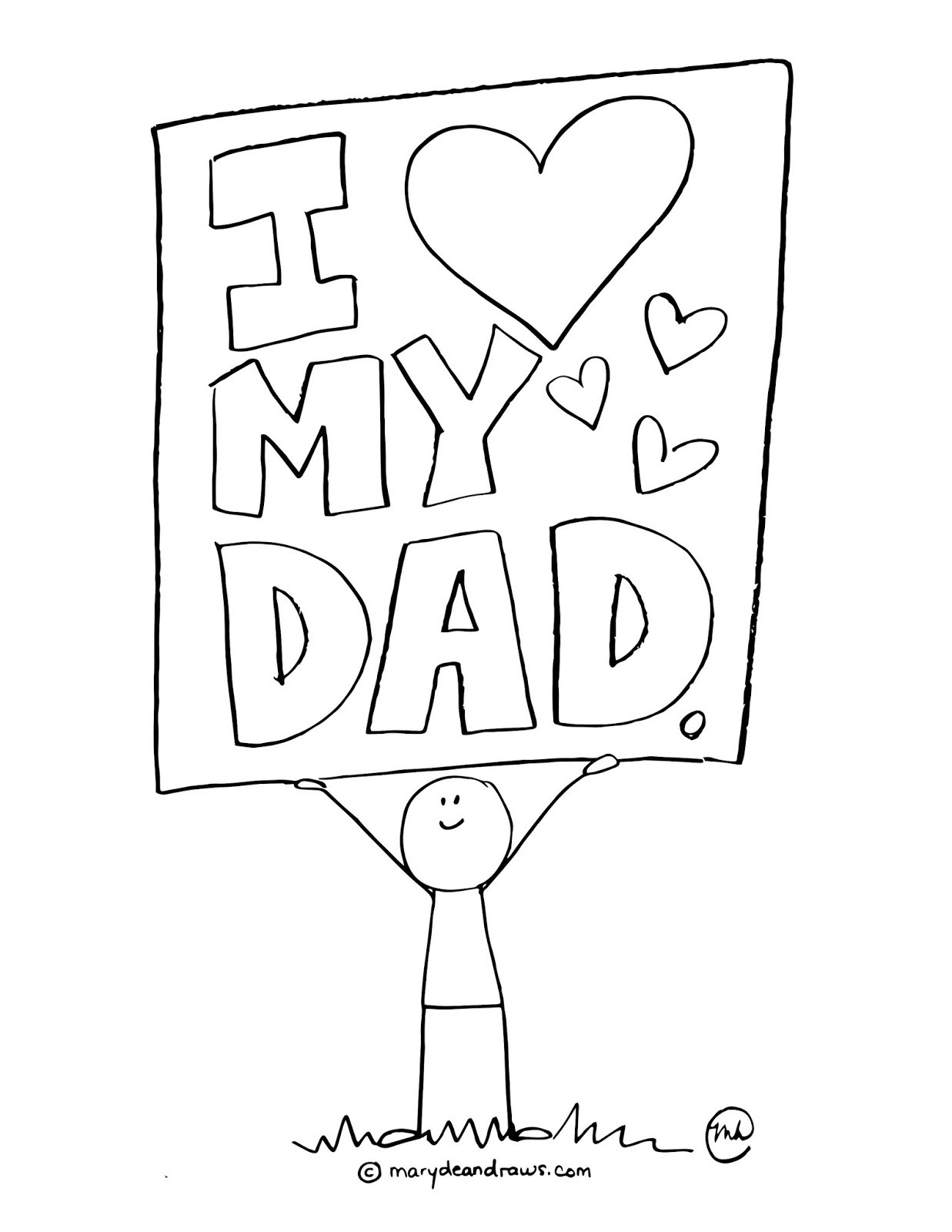 Free Printable Fathers Day Coloring Pages
 a father s day printable coloring page Marydean Draws
