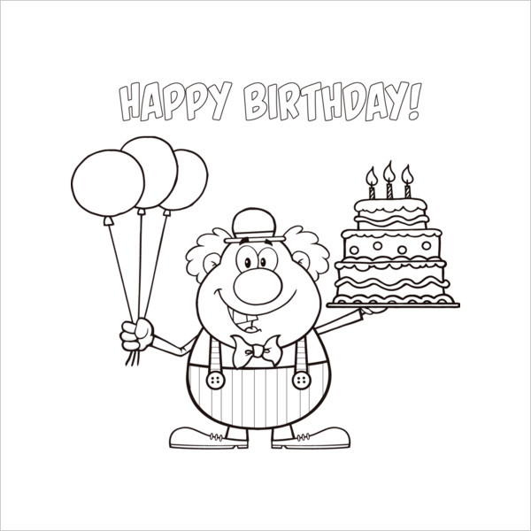 Free Printable Happy Birthday Coloring Pages
 9 Happy Birthday Coloring Pages Free PSD JPG Gif