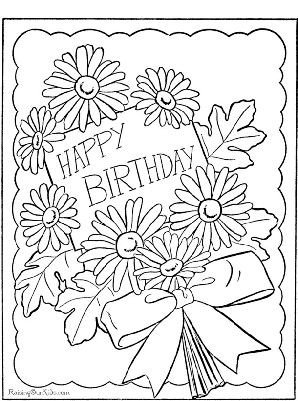 Free Printable Happy Birthday Coloring Pages
 Happy Birthday page to print and color