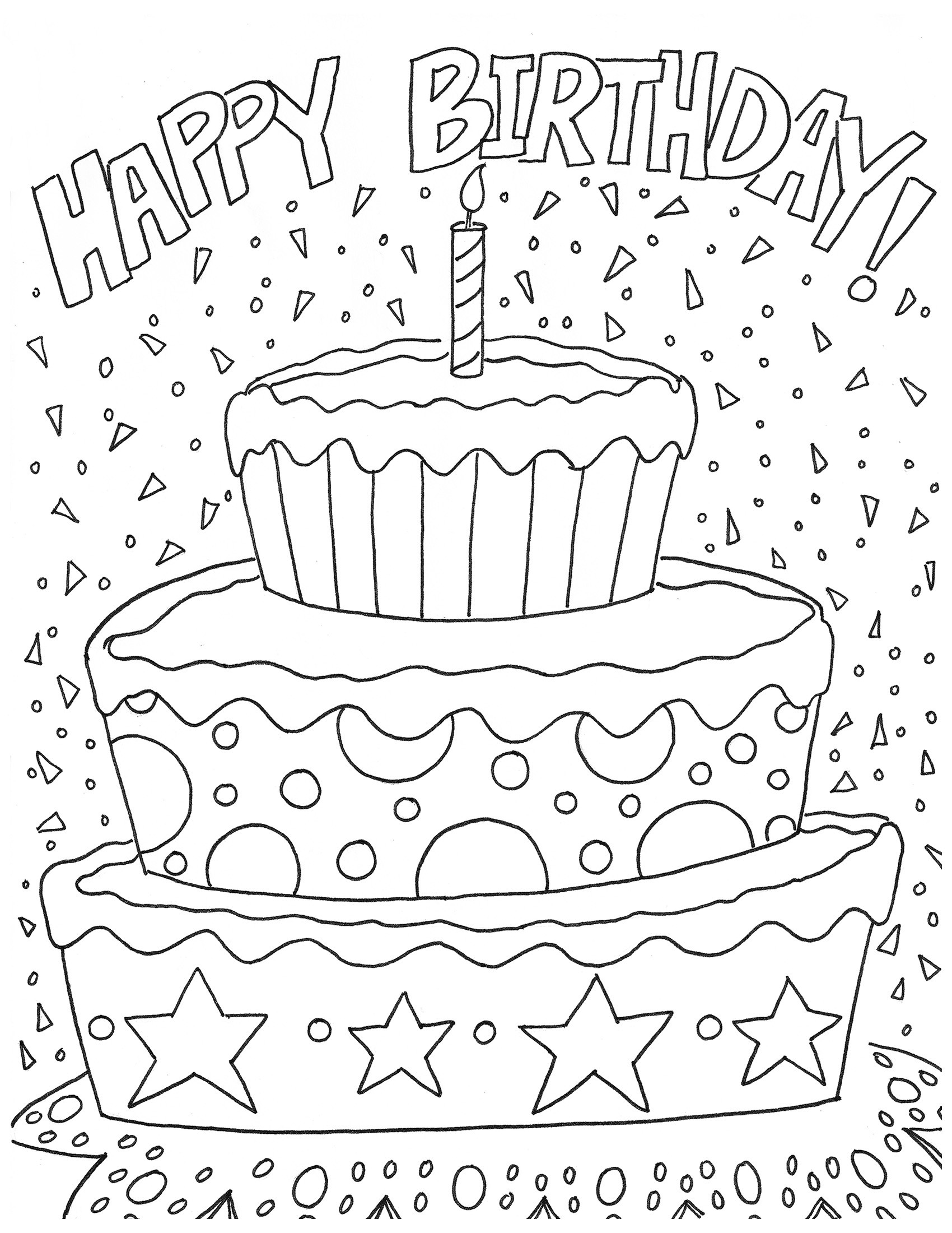 Free Printable Happy Birthday Coloring Pages
 Free Happy Birthday Coloring Page and Hershey