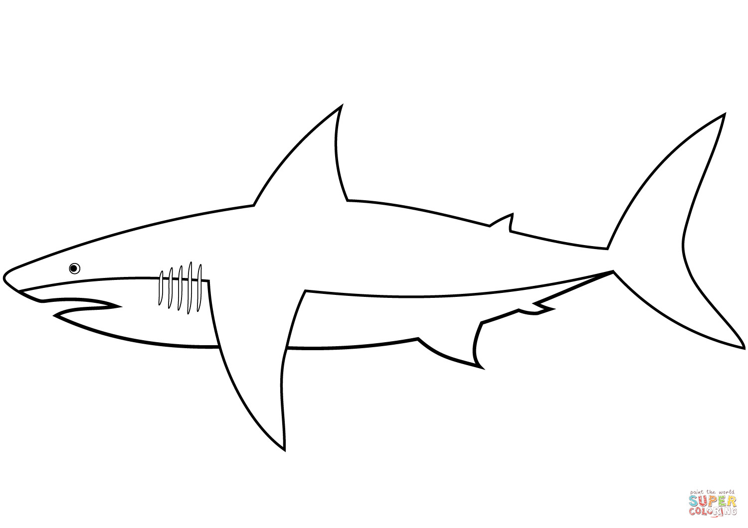 Free Printable Shark Coloring Pages
 Easy Shark coloring page