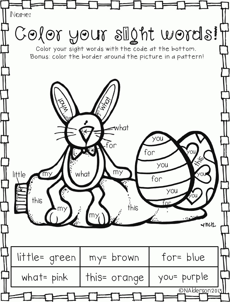 Free Printable Sight Word Coloring Pages
 Sight Words Coloring Pages Coloring Home