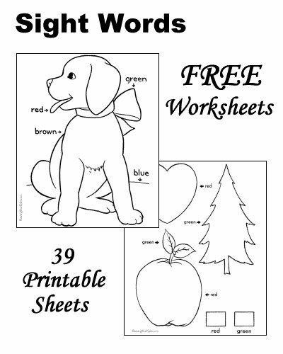 Free Printable Sight Word Coloring Pages
 Sight Words Worksheets