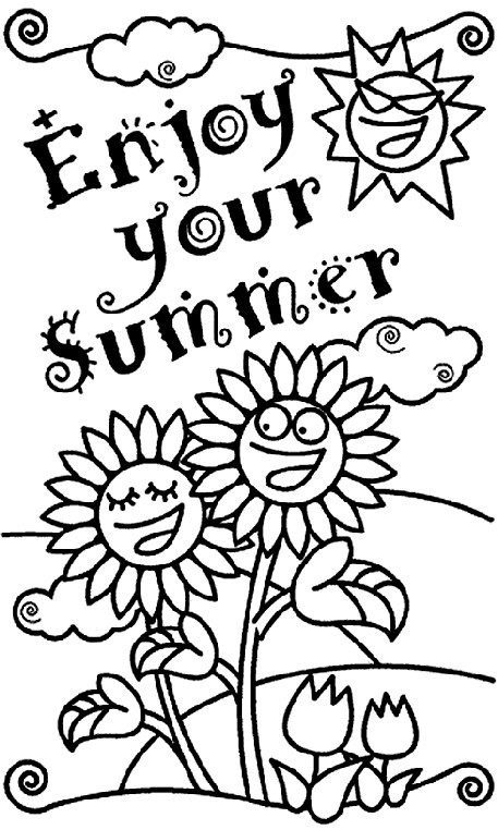Free Printable Summer Coloring Pages
 Enjoy Your Summer Coloring Page