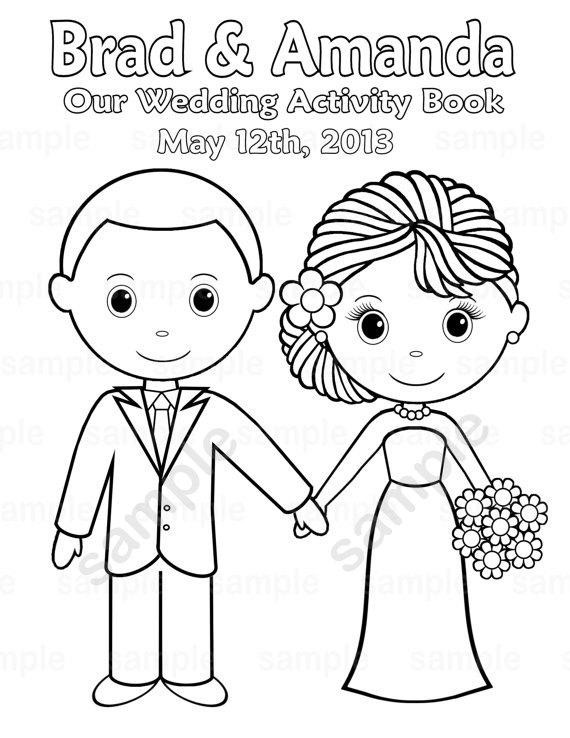 Free Printable Wedding Coloring Book
 Printable Personalized Wedding coloring activity by