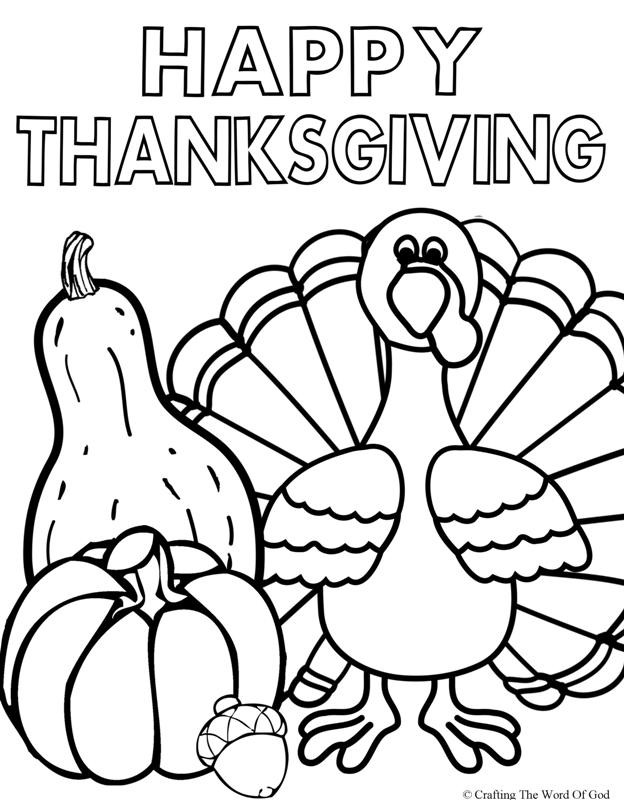 Free Thanksgiving Coloring Pages To Print
 Happy Thanksgiving 2 Coloring Page Crafting The Word God