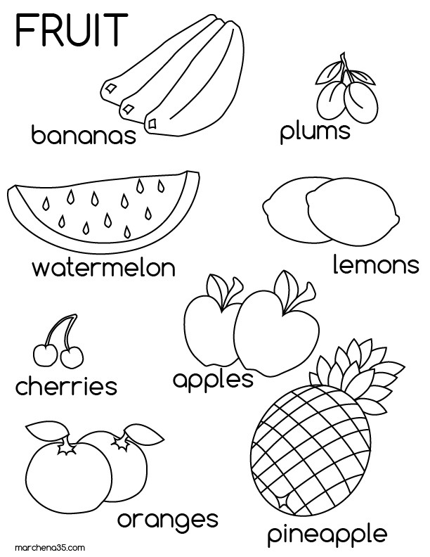 Fruit Coloring Pages For Toddlers
 Fruit For Kids AZ Coloring Pages