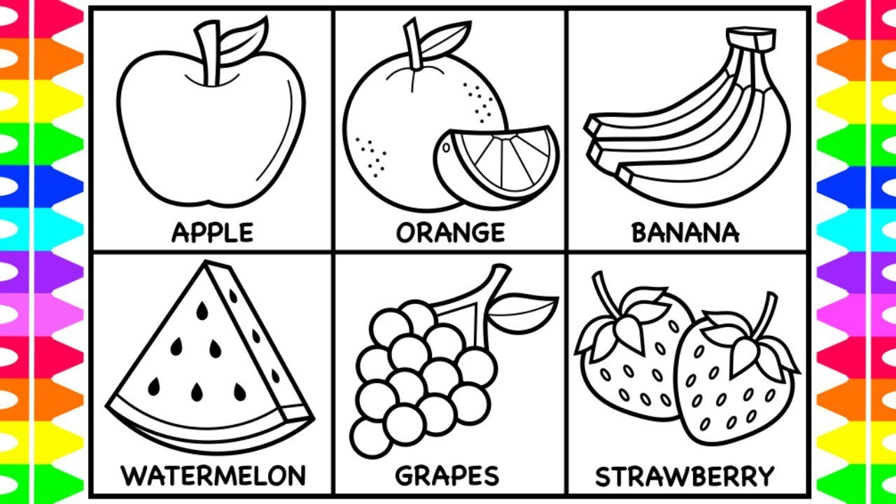 Fruit Coloring Pages For Toddlers
 How to Draw Fruit for Kids ??????Fruit Drawings for Kids