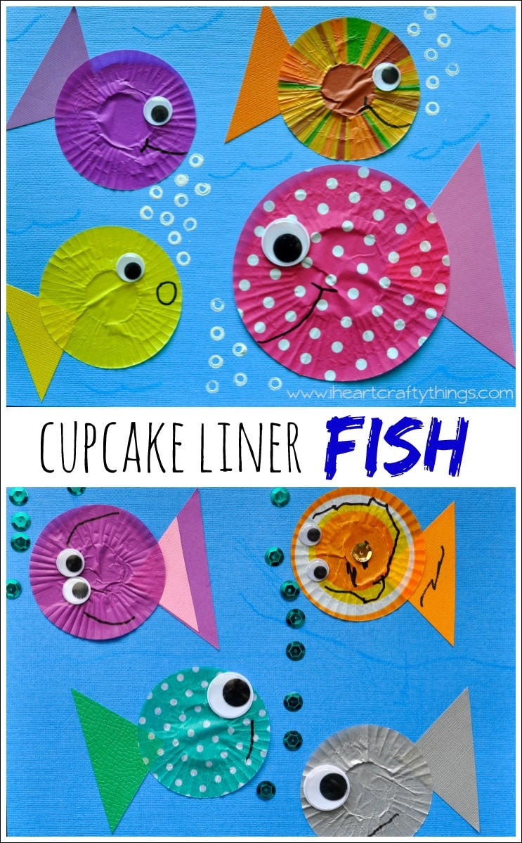 Fun Arts And Crafts For Toddlers
 Fish Kids Craft out of Cupcake Liners