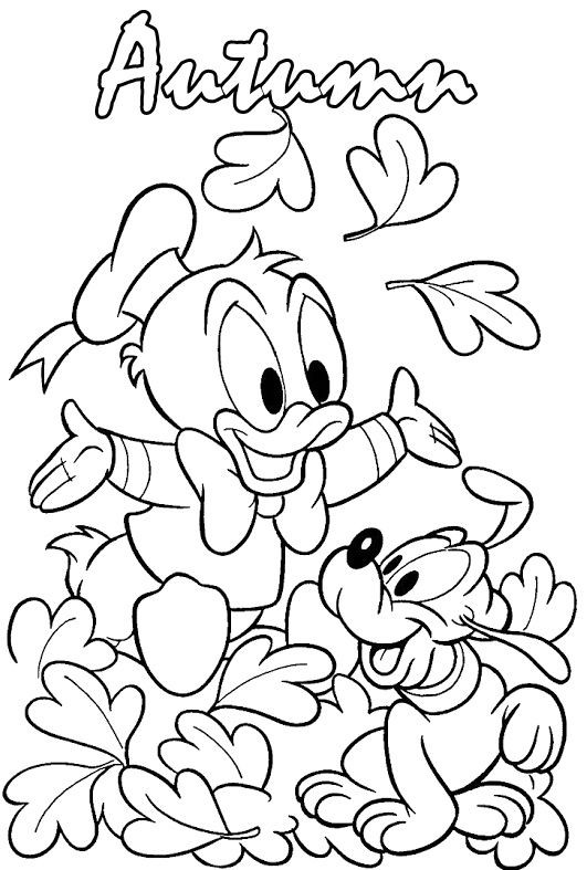 Fun Coloring Pages For Boys Fall
 Donald And Pluto Playing In The Fall Season Coloring Pages