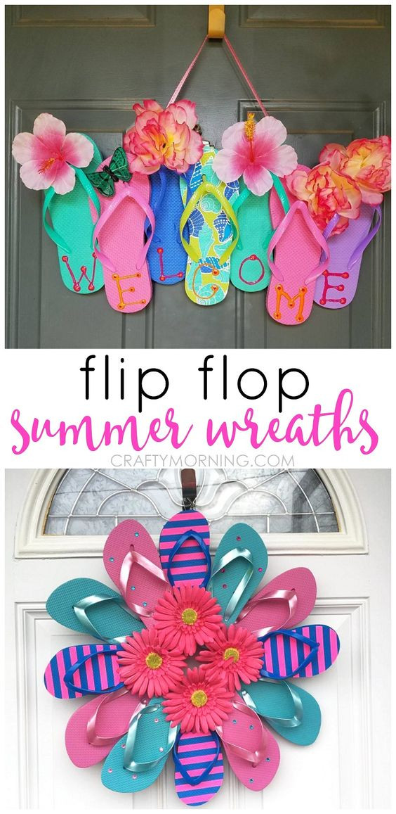 Fun Crafts For Adults
 Flip Flop Wreaths for Summer