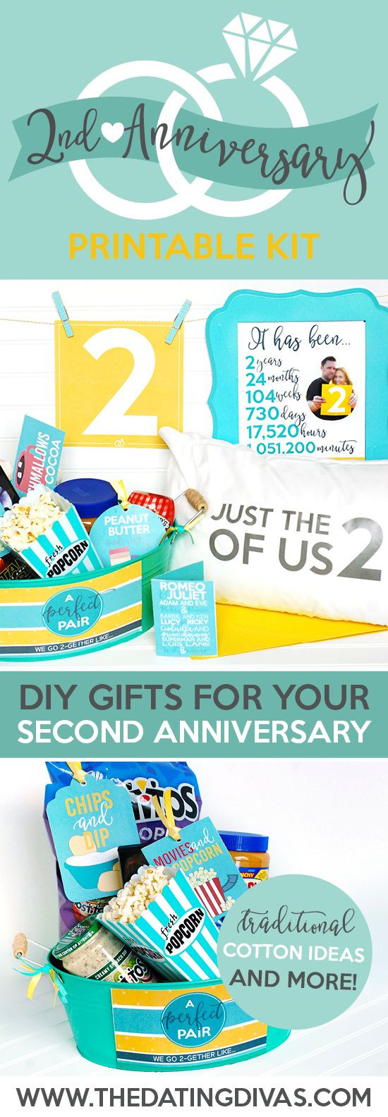 Fun Second Wedding Gift Ideas
 Second Anniversary Gift Printable Kit