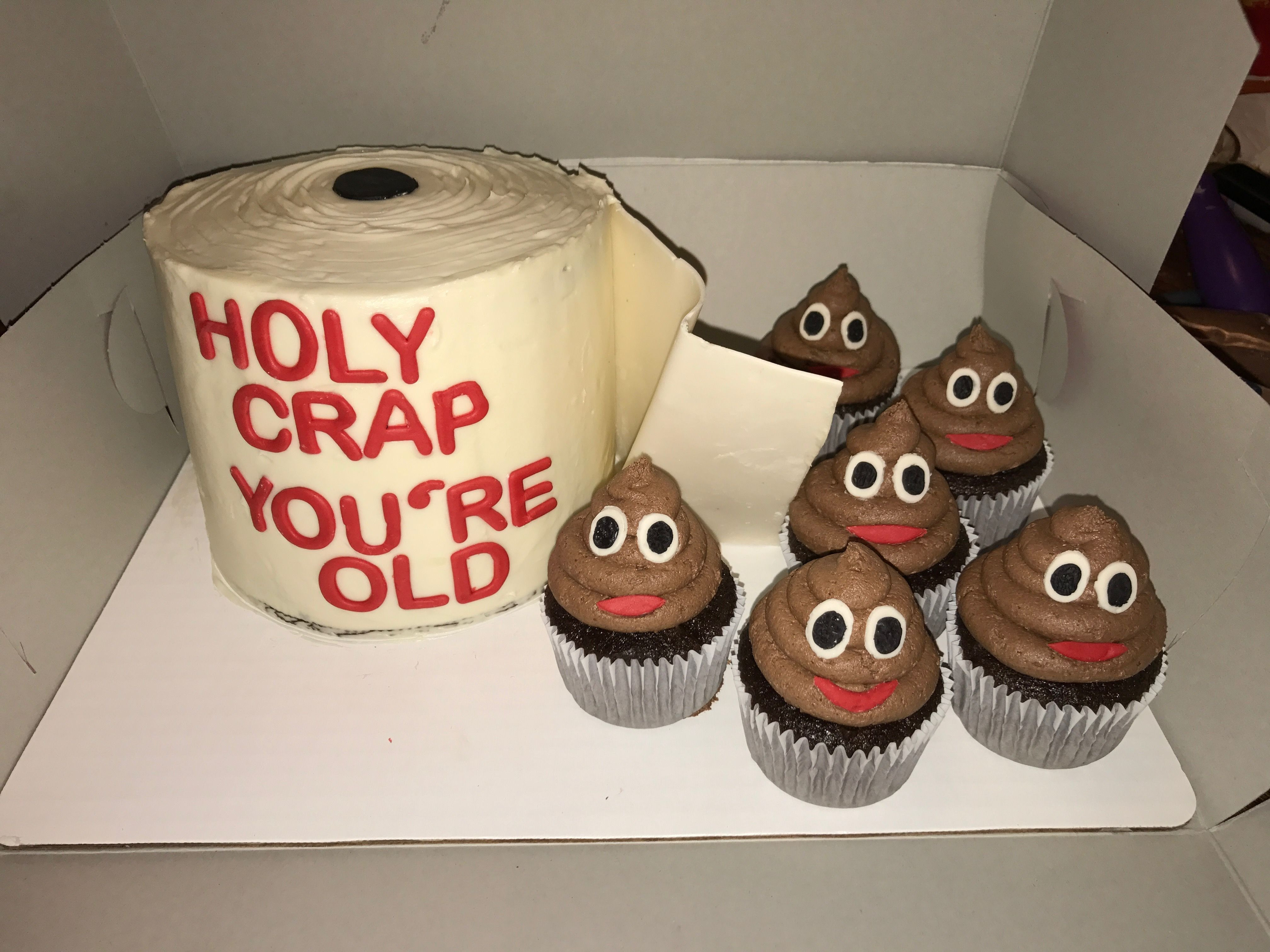 Funny 40Th Birthday Cakes
 Holy Crap you re old cake Toilet Paper roll is carrot