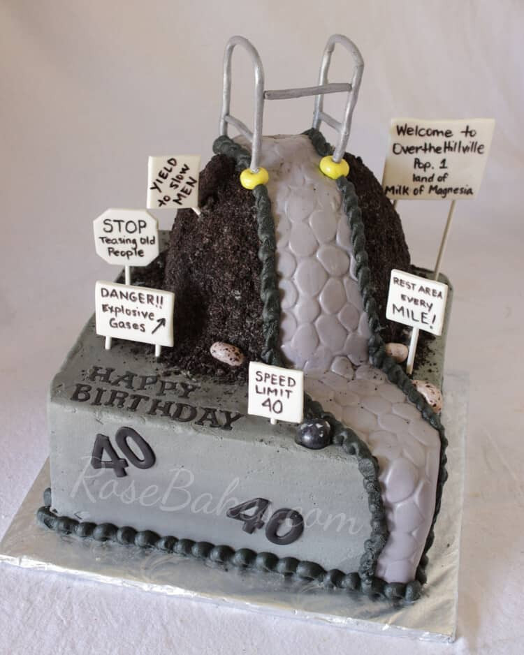 Funny 40Th Birthday Cakes
 "Over the Hill" 40th Birthday Cake Rose Bakes
