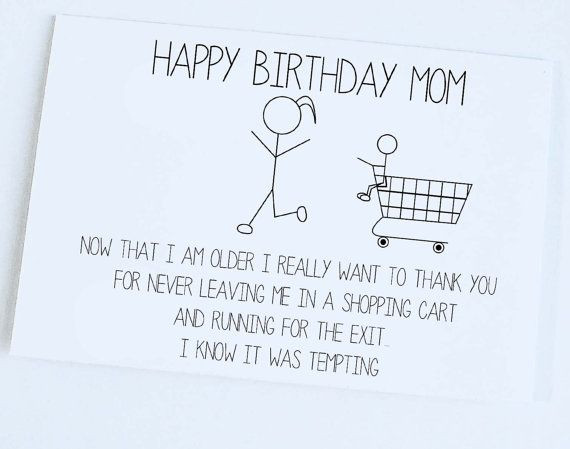 Funny Birthday Quotes For Moms
 Mother Birthday Mom Birthday Funny Birthday Card Silly