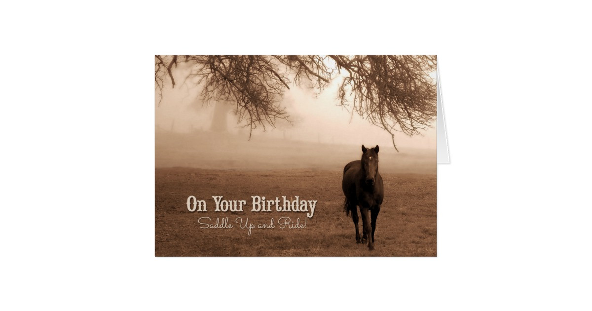 Funny Birthday Wishes For Horse Lovers
 Horse Lover s Birthday Sepia Toned Card