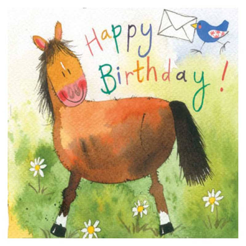 Funny Birthday Wishes For Horse Lovers Pony Post Happy Birthday Card Alex C...