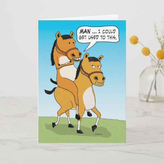 Funny Horse Birthday Pictures
 Funny Horse Riding Horse Birthday Card